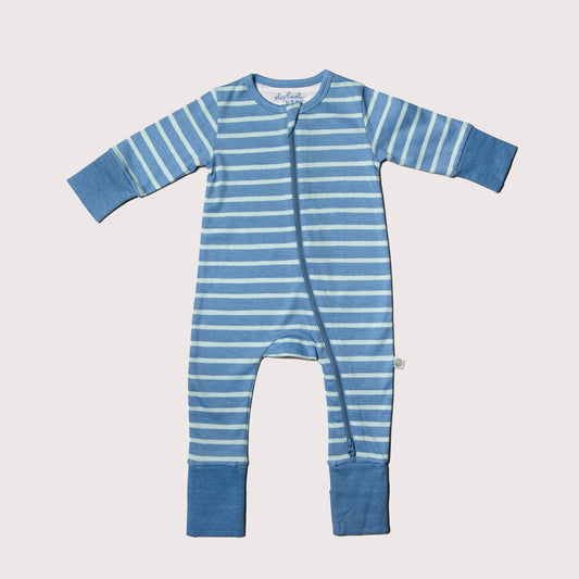 Two way zipper Romper - River Stripe