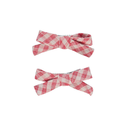 Clara Pigtail Set - Cherry Gingham