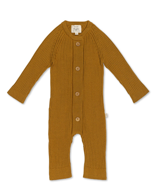 Organic Cotton Knit Romper - Ginger