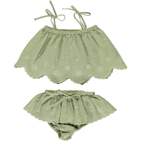 Olivia Baby Set - Natural Green