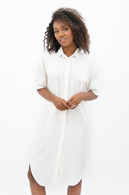 Seville Midi Dress - Porcelain White