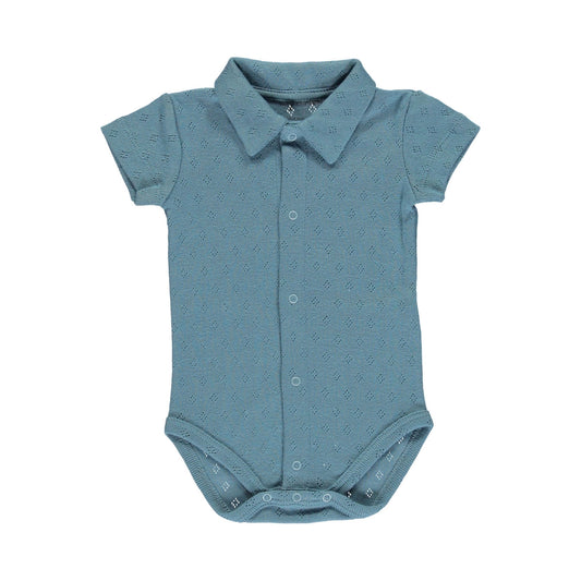 Bebe Polo Onesie - Old Blue