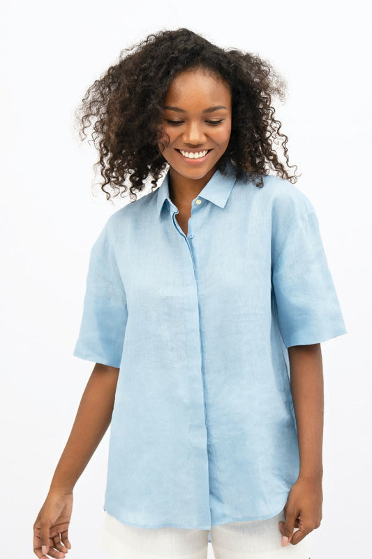 Seville Short Sleeves Shirt - Sommerhus Blue