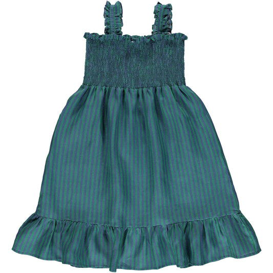 Valentina Dress - Nostalgic Green Stripe