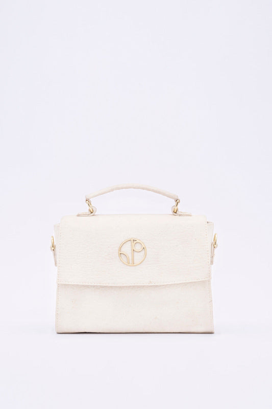 London Sadle Bag Pinatex - Latte White